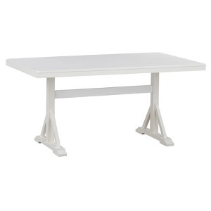 Miller Rectangular Trestle Base Dining Table for 6 by Lifestorey: Solid Rubberwood, 63" Width - 1 of 4