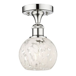 White Mouchette - 1 Light Semi-Flush Mount In Modern Style-8.13 Inches Tall and 6 Inches Wide - 1 of 1