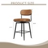 GDFStudio Bunyan Modern Metal and Faux Leather Upholstered Rotating Bar Chair(Set of 2) - 3 of 4