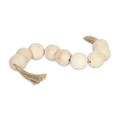 Cheung's Akaida Light Brown Wooden Large Bead Tassel Decor