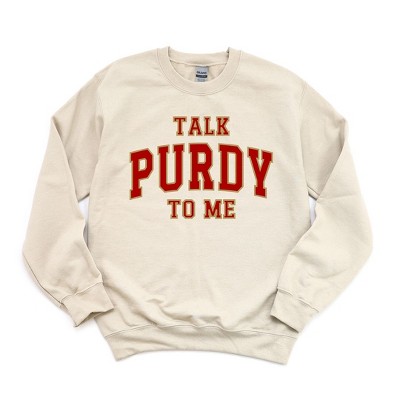 Simply Sage Market Women's Graphic Sweatshirt Varsity Talk Purdy To Me - 2XL - Dust