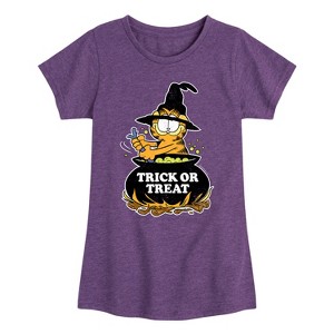 Girls' - Garfield - Trick Or Treat Fitted Short Sleeve Graphic T-Shirt - 1 of 4