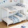 Metal Bunk Bed Twin Over Twin, Industrial Bunkbeds Heavy Duty Bed with Safety Guard Rails and Space-Saving Design, Steel Bed for School, Bedroom - 3 of 4