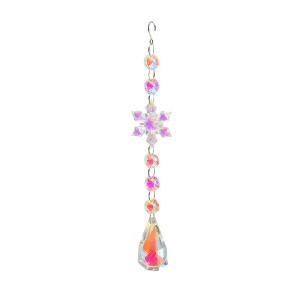 Unique Bargains Sun Catcher for Garden Decor for Indoor Hanging, Silver Tone Transparent Iridescent 1 Pc - 1 of 4