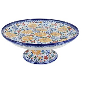 Blue Rose Polish Pottery 283 Vena Cake Plate - 1 of 1
