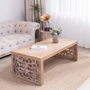 Sapphtopaz Modern Floating Top Coffee Table, Coffee Table for Living Room, Industrial Wood Coffee Table, Contemporary Center Table - 1 of 4