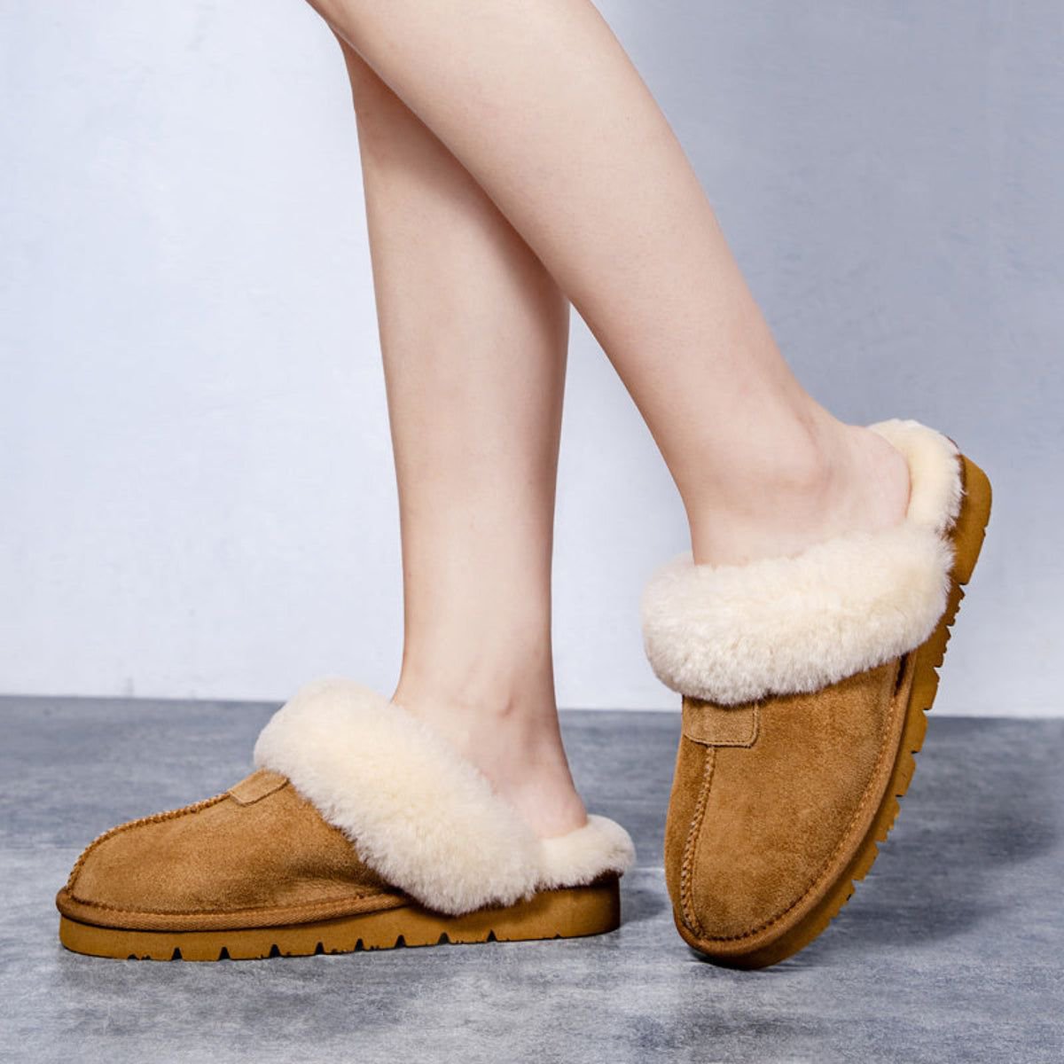 Женские сабо Spring Women's Shearling and Suede Clog Slippers CY2470, 6 — фото 2