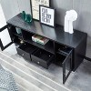 TIRAMISUBEST Wood TV Stand - Mid-Century Modern Media Console with Storage Cabinet | Black Wood Grain Finish for Living Room - 4 of 4