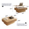 38'' Rectangle Fluted Lift Top Coffee Table with Storage,Adjustable Height Coffee Table with Solid Wood Veneer for Living Room Office-Coolbibila - 4 of 4