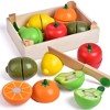 Fun Little Toys 11 Pcs Wooden Play Food, Pretend Kitchen Toys for Toddlers, Color Sorting Educational Gifts for Boys & Girls Ages 3-12 - 3 of 4