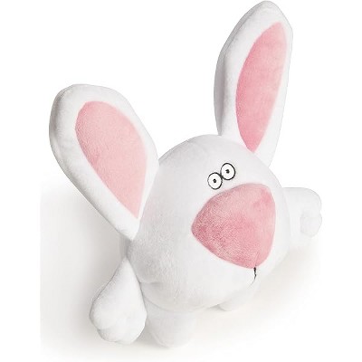 goDog Big Nose Bunny Squeaky Plush Dog Toy, Chew Guard Technology - White, Large