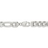 Black Bow Jewelry Men's 10.5mm, Sterling Silver Pave Flat Figaro Chain Necklace - 4 of 4