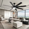 YUHAO 72 Inch Indoor/Outdoor Modern and Contemporary Black Ceiling Fan with Light ,Dual Finish 8 ABS Blades,Works with Alexa and Google Assistant - 4 of 4