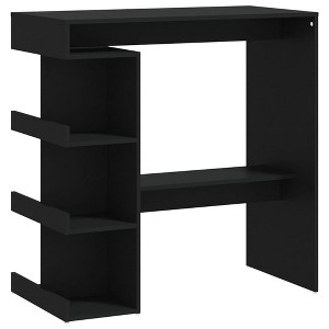 vidaXL Compact Space-Saving Bar Table with Storage Racks - 39.4"x19.7"x40" - Modern Design in Black - 1 of 4