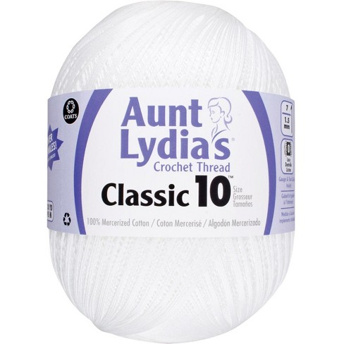 Aunt Lydia's Classic Crochet Thread Size 10 Jumbo - White