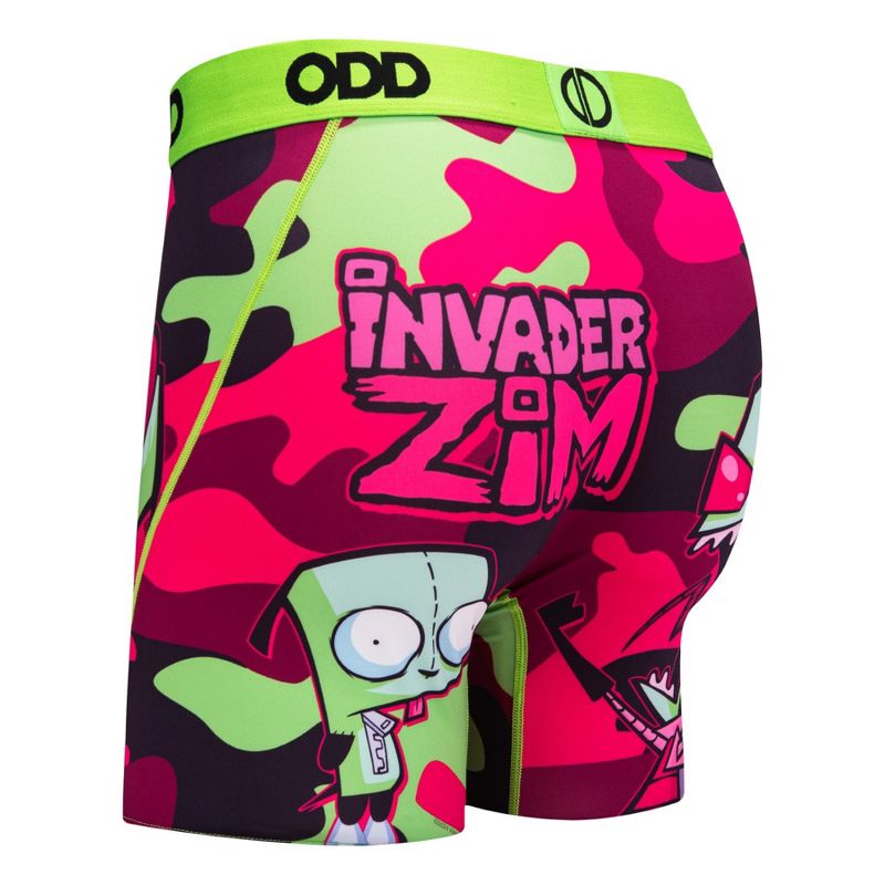 Odd Sox Men's Novelty Underwear Boxer Briefs, Invader Zim Camo, 3 of 6