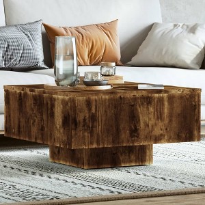 vidaXL Coffee Table Smoked Oak 23.6 in.x23.6 in.x12.4 in. Engineered Wood - 1 of 4