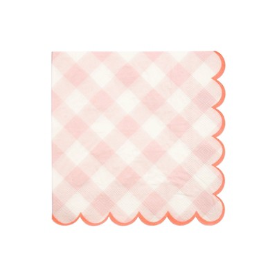 Meri Meri Pink Gingham Large Napkins