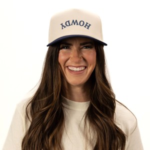 Embroidered Howdy Upside Down Arch - Women's Canvas Trucker Hat - 1 of 3