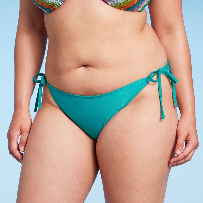 Women's Side-Tie Cheeky Bikini Bottom - Wild Fable™ Green, 1 of 17