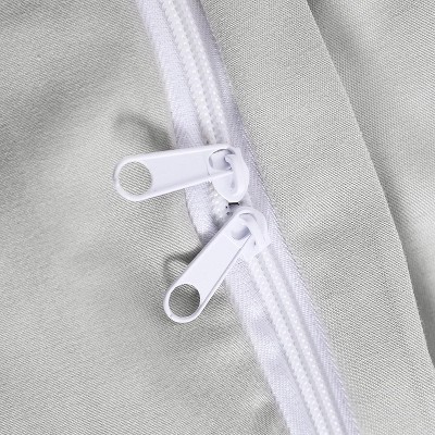 Acoinel Solid Color Microfiber Duvet Cover Set, Luxuriously Soft & Durable Bedding in Light Grey — фото 6
