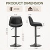 Ora Maison Set of 2 Adjustable Swivel Black Bar Stools 26–34", Faux Leather Counter Chairs with Footrests for Kitchen Island or Home Bar - 4 of 4