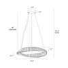 LNC Sculpin 1-Lights 23.6" Luxury and Glam Mobius Loop Integrated LED Crytal Chandelier, Gold - 3 of 4