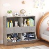 GustoWave Kids Bookshelf and Toy Storage,4-Cubby Book Shelf for Kids Rooms Decor,3-Tier Woodn Toy Organizer with Bookcase,White - 2 of 4