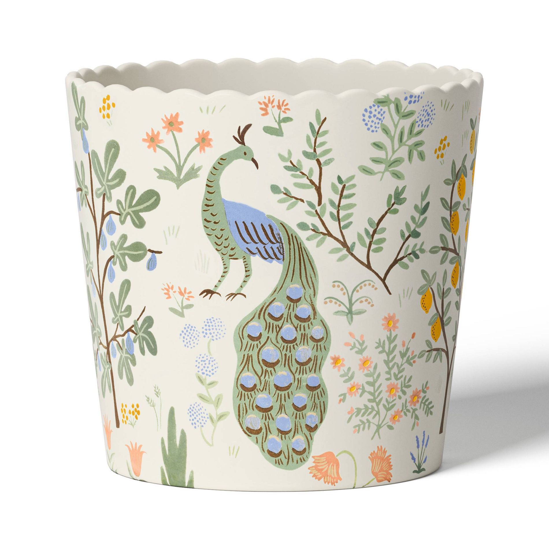 Rifle Paper Co. x Target Large Indoor Planter Menagerie: Ceramic Planter Pot with Drainage, Multicolor, 8.66" Round