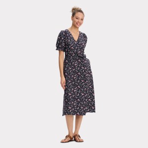Women's Puff Short Sleeve Midi Wrap Dress - Universal Thread™ - 1 of 3