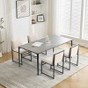 Set of 2 Modern Upholstered Dining Chairs with Linen Cushions & Metal Frame,Minimalist Style Kitchen Chairs-The Pop Home - 3 of 4