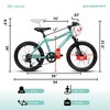 Gulches Kids Bike for Ages 6-12, 20"×2.125" Tires, 7-Speed Shimano, Front Disc/Rear V-Brake, 100mm Suspension Fork - 3 of 4