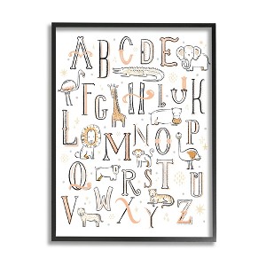 Stupell Industries Nursery Animal Alphabet Chart Soft Orange White - 1 of 4