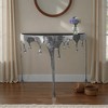 Royal Hampton Sofa Console Table | 36.25" Half Moon Glass Top | Melting Drip Design | Aluminum Cast - 2 of 4