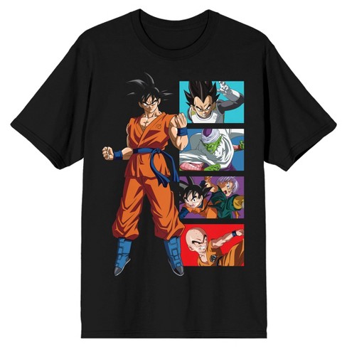 Dragon Ball Super Goku Character Panels Men's Black T-shirt : Target