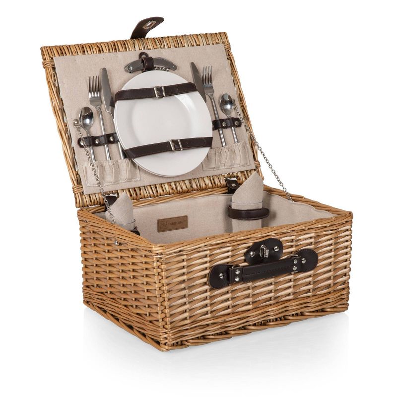 Picnic Time Classic Picnic Basket with Beige Canvas, 3 of 6