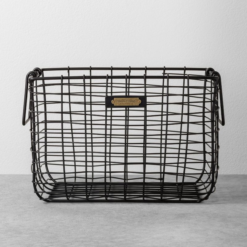 Wire Storage Basket Black - Hearth & Hand&#153; with Magnolia, 1 of 11