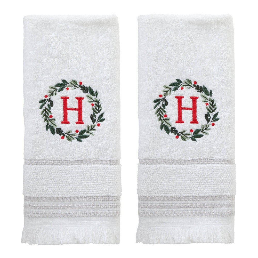 Photos - Towel SKL Home 2pk Wreath Monogram Hand  "H"