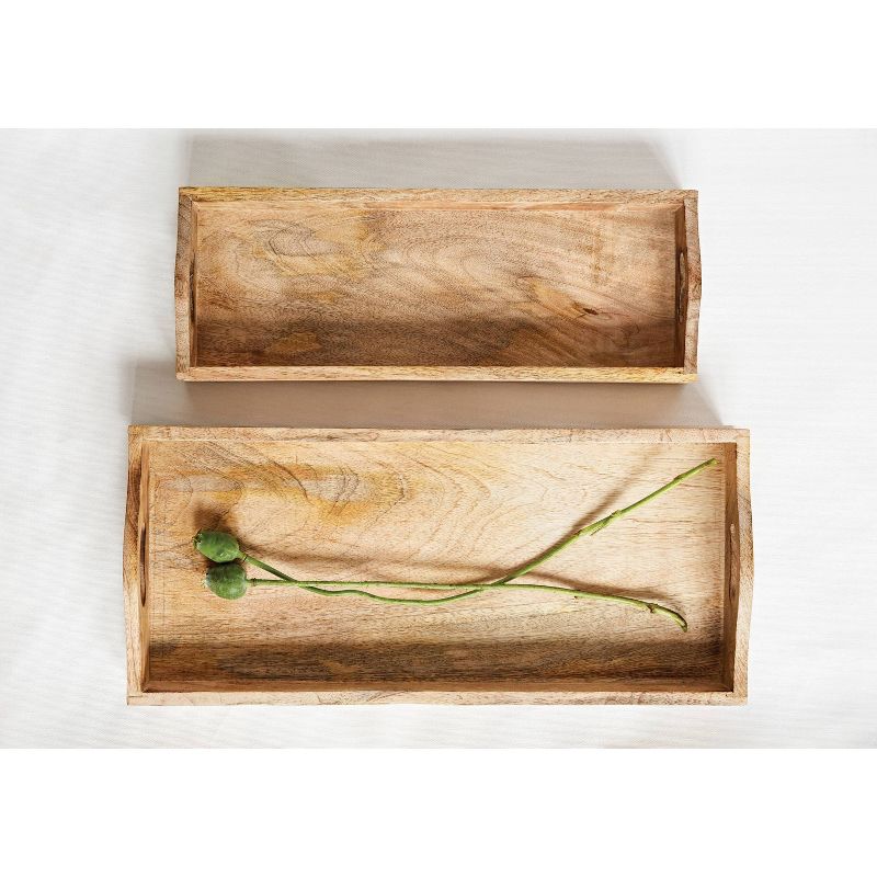 Set of 2 Mango Wood Trays Brown - Storied Home, 4 of 6
