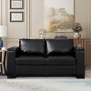 GDFStudio Maribel 67.7" Modern Rubberwood Faux Leather Upholstered Storage Loveseat with Cushions and Cup Holder - 2 of 4