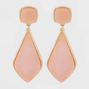 SUGARFIX by BaubleBar Glamorous Druzy Drop Earrings - Blush Pink, Women