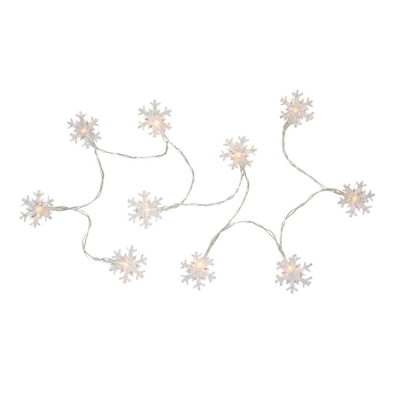 Northlight 10-Count LED Snowflake Christmas Fairy Lights, 4.25ft, Copper Wire, 4 of 7
