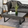 Aghana Digitals Dark Grey Rustic Coffee Table with Storage Drawer, Large Wood Grain Top & Metal - 2 of 4
