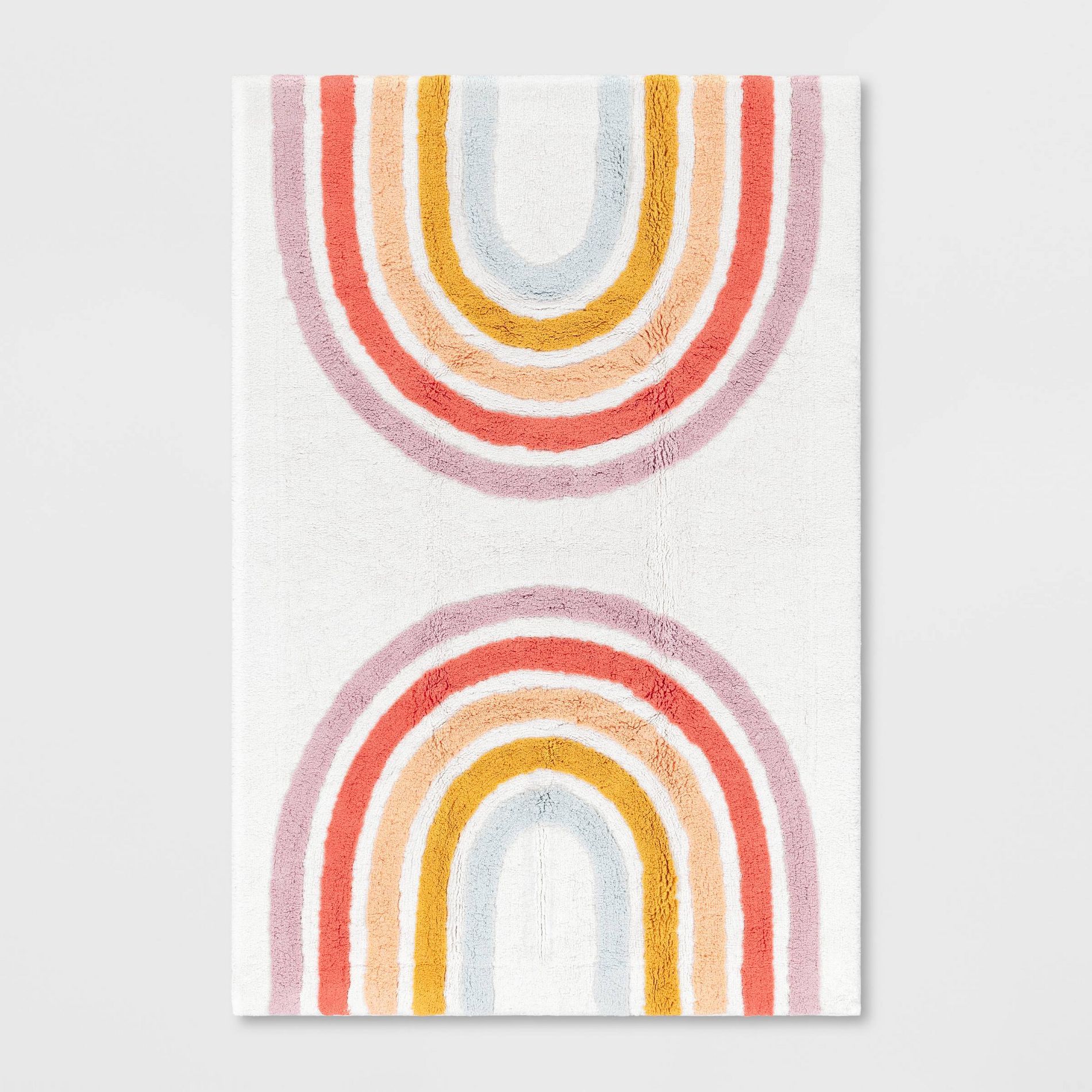 4'x5'6" Rainbow Kids' Rug - Pillowfort™: Multicolored Cotton Tufted Medium Pile, Machine Washable