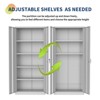 Cold Rolled Steel Cabinet - Iron Furniture with Handle, 2 Doors, 4 Adjustable Shelves, 0.6MM Thickness - 3 of 4
