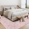 Modern Washable Area Rug for Living Room, Floral Area Rug with Non Slip Backing, Foldable Indoor Low Pile Carpet for Home - 2 of 4