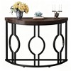 Gulches Semi-Circle Console Table 43.3”L Retro Industrial Design, Dark Distressed Finish, Sturdy Metal Frame, 120lb Capacity - 3 of 3