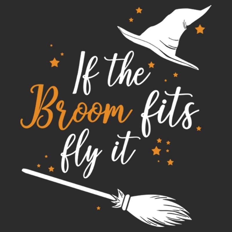 Women's Lost Gods Halloween If the Broom Fits Fly It T-Shirt, 2 of 5