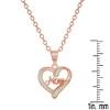 Steeltime 24" 18k pink gold plated brass opal heart shape "Mom" pendant - 3 of 4