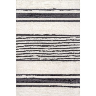Nuloom Striped Wool Machine Washable Area Rug